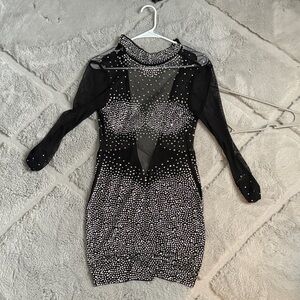 Windsor Black and Silver Long Sleeve Dress